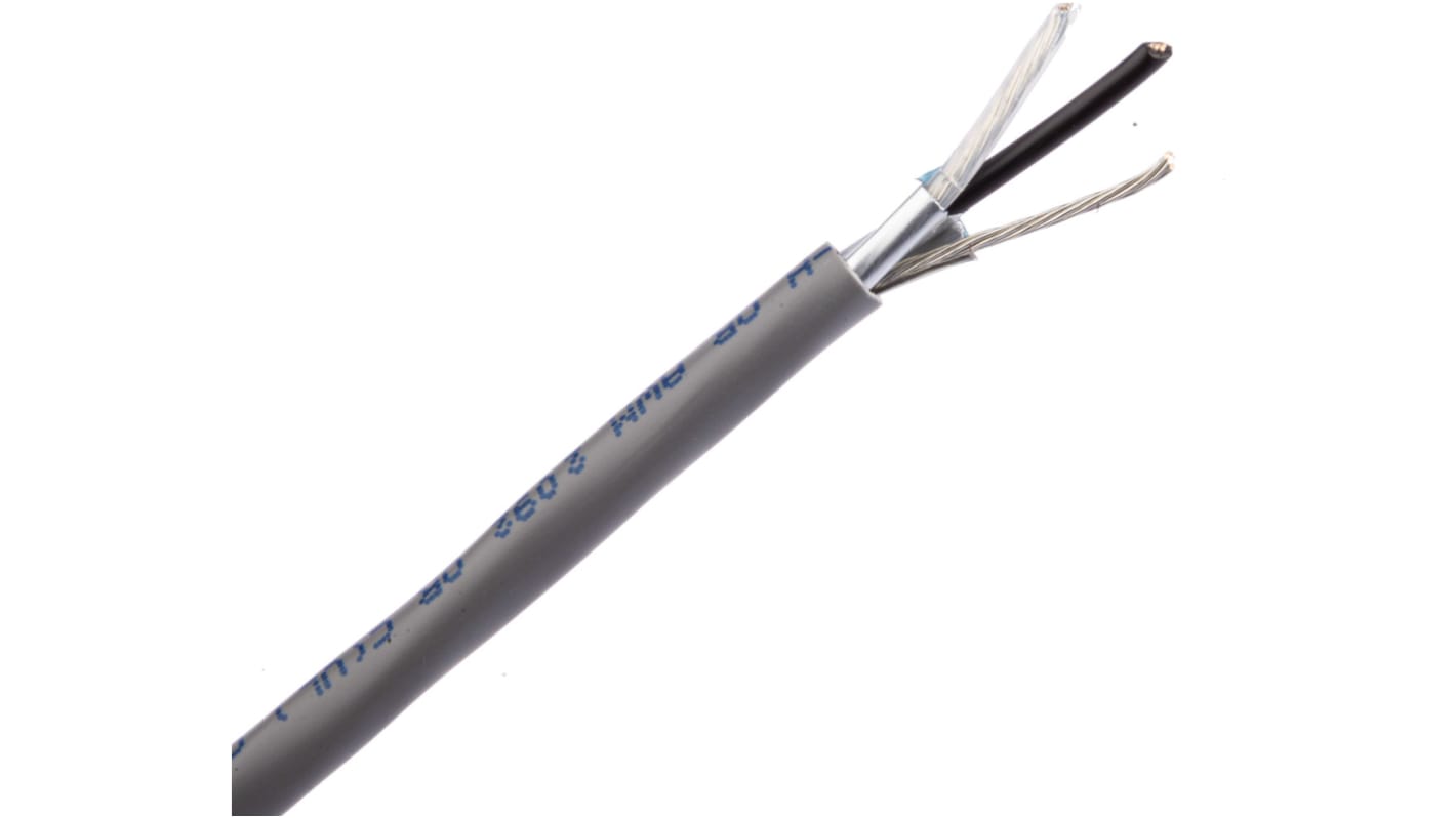 Cable Multiconductor Industrial apantallado Belden 8771 de 3 conductores, 0,36 mm², 22 AWG, long. 152m, Ø ext. 4.83mm,