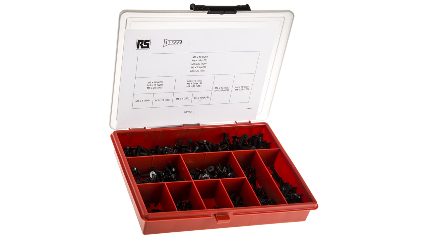 RS PRO Steel 455 Piece Hex Socket Drive Screw/Bolt Kit