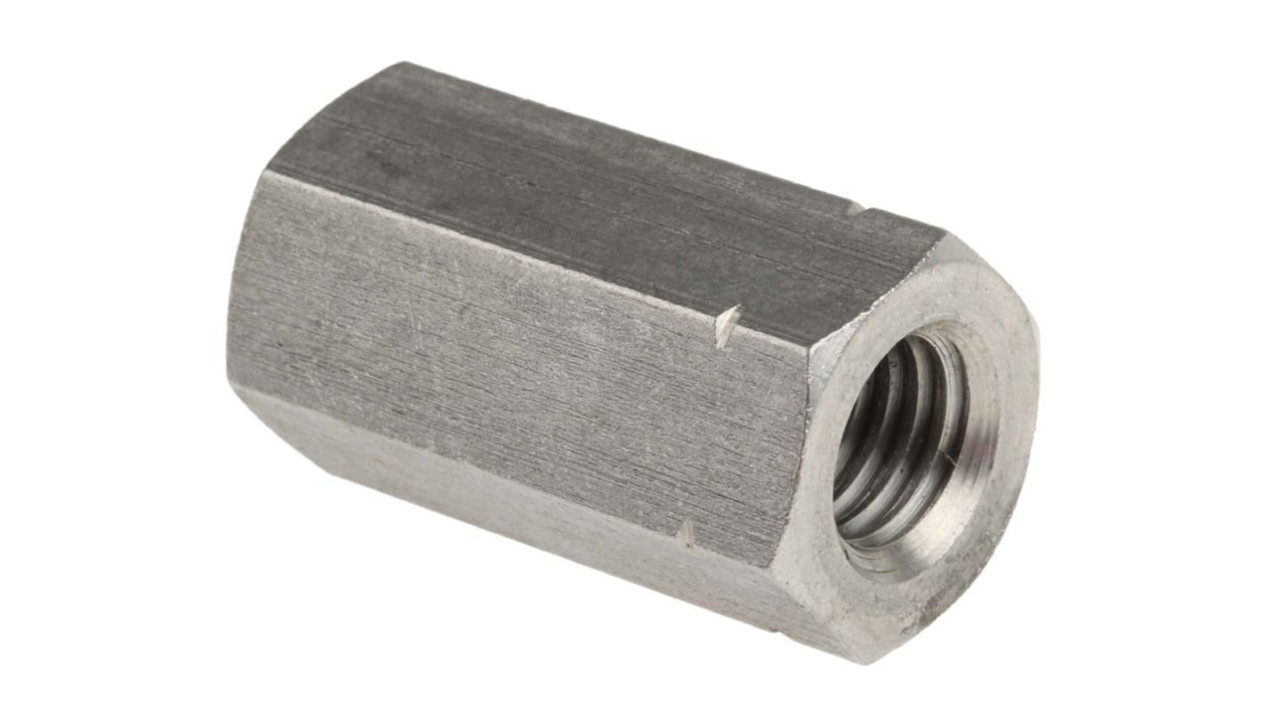 36mm Plain Stainless Steel Coupling Nut, M12, A2 304 RS