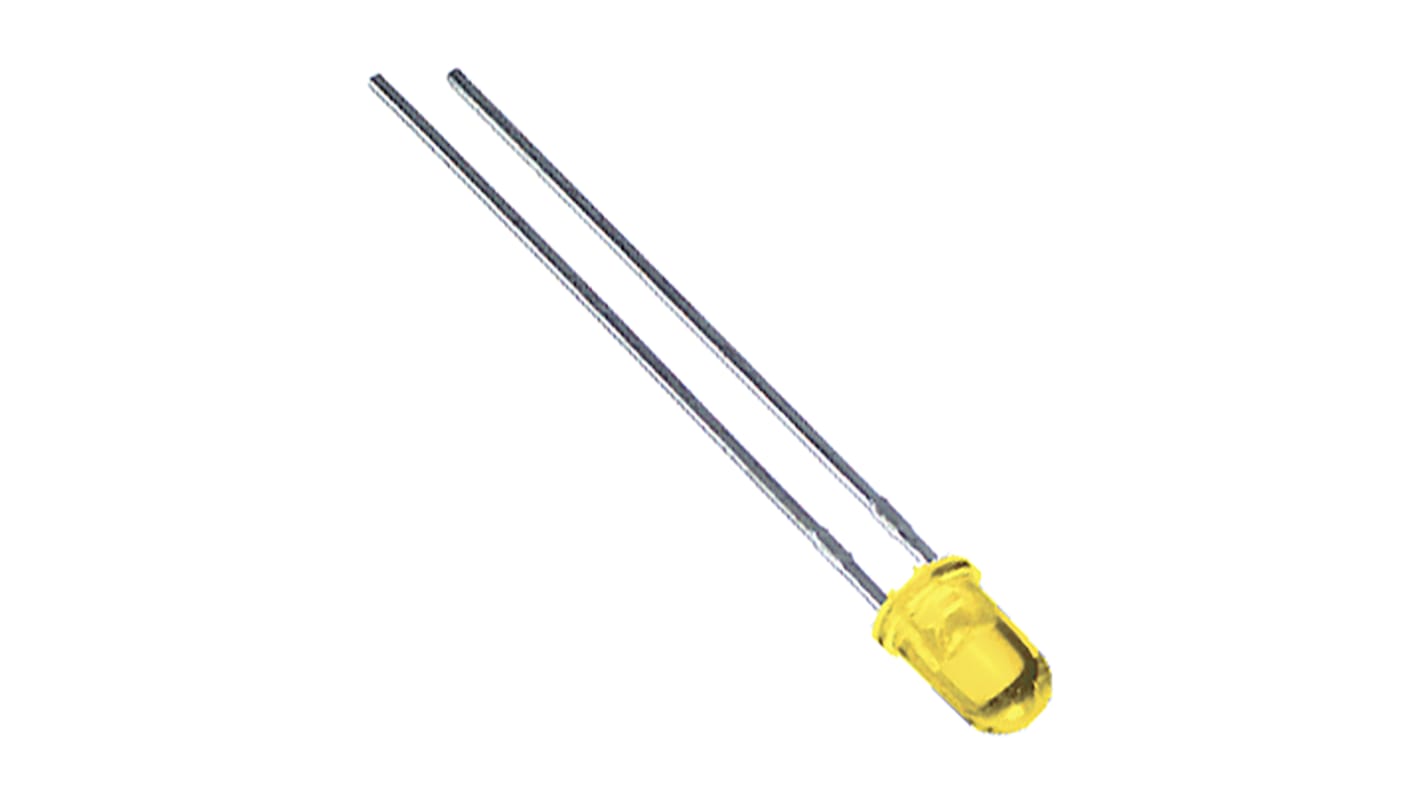 LED Jaune, Traversant, 3 mm (T-1), 2 V