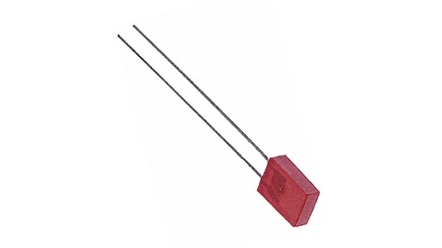 LED Broadcom, Rojo, 626 nm, Vf= 1,9 V, 110 °, mont. pasante, encapsulado Rectangular