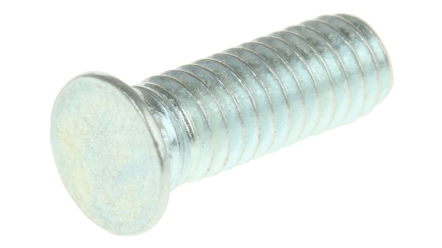 RS PRO Steel Zinc plated & clear Passivated Self Clinching Stud, M4, length-12mm