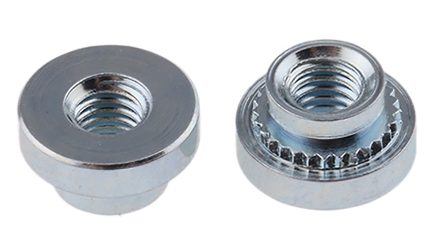 RS PRO Clear Passivated, Zinc Steel Clinch Nut, M3 RS