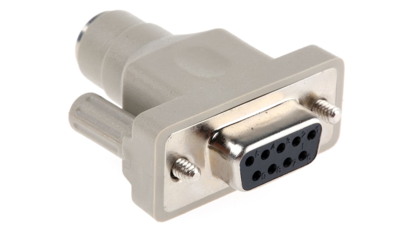 Adapter, Beżowy, D-sub, 9-pinowe (szeregowe) żeńskie, 6-stykowe, żeńskie, DIN