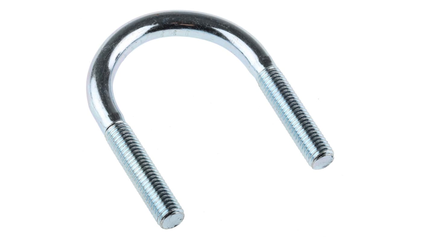 U-Bolt a testa Rotonda in Acciaio Zincato lucido RS PRO, filettatura M10 x 40mm x 51mm, Ø 10mm