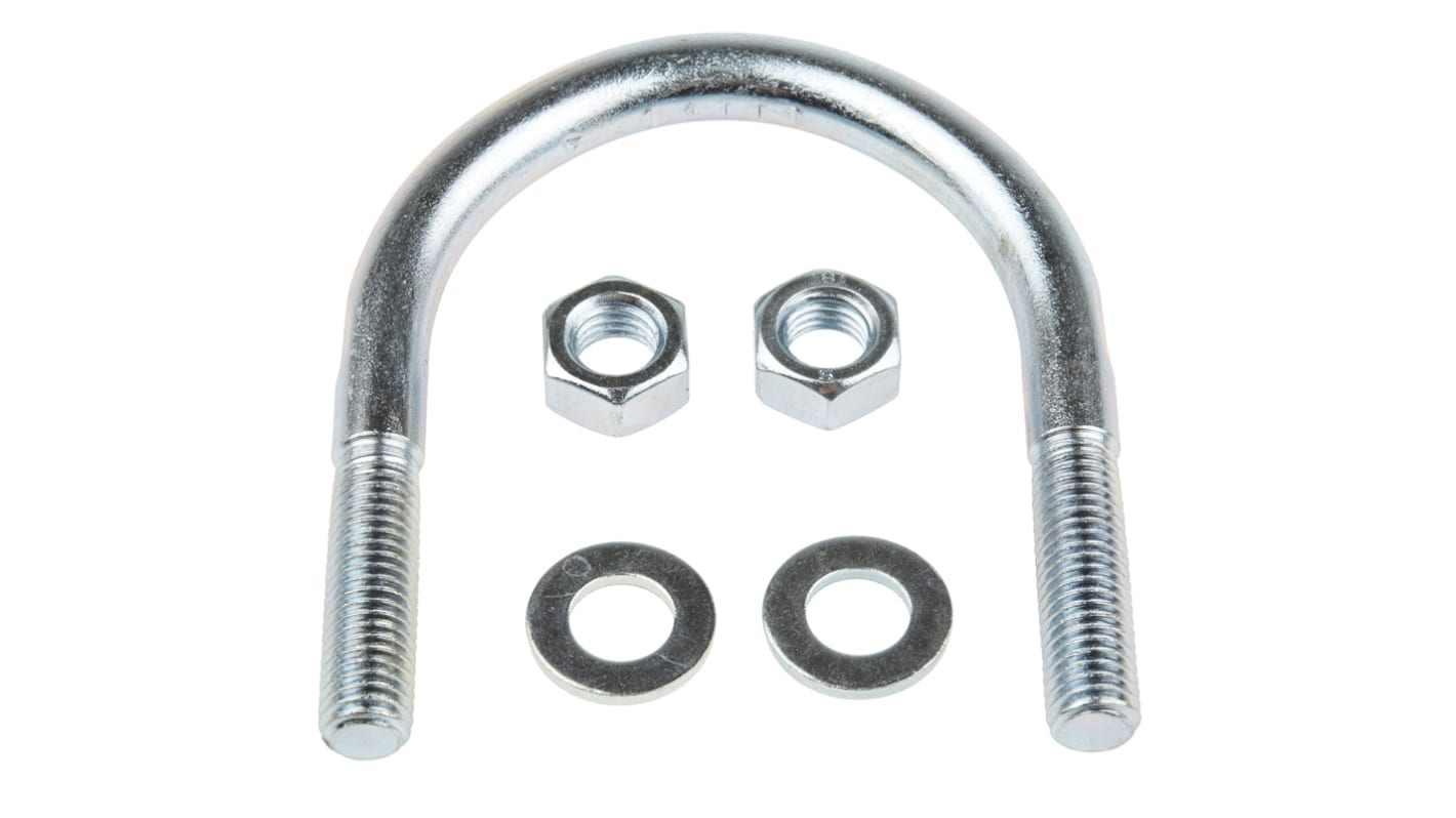 M12 75mm Bright Zinc Plated Steel Round U-Bolt