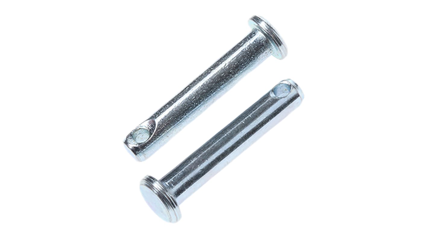 Pasador en, 25.4mm Galvanizado brillante Acero, diámetro 4.76mm