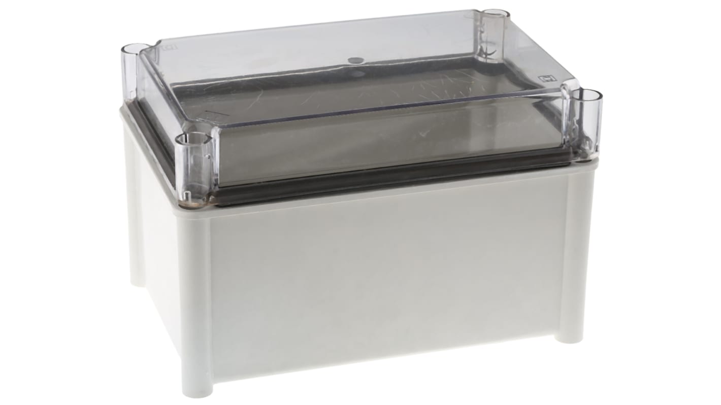 CAHORS GRP Combiester Series Grey Fibreglass Enclosure, IP66, Transparent Lid, 270 x 180 x 171mm