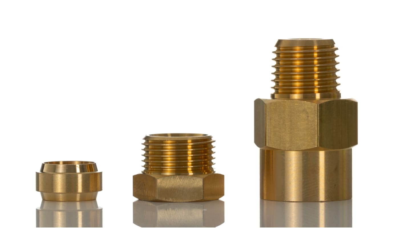 Norgren ENOTS Series Straight Threaded Adaptor, R 1/4 Male to Push In 3/8 in, Threaded-to-Tube Connection Style