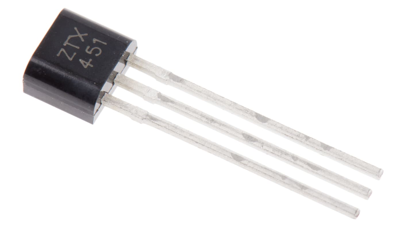 Diodes Inc ZTX451 NPN Transistor, 1 A, 60 V, 3-Pin E-Line