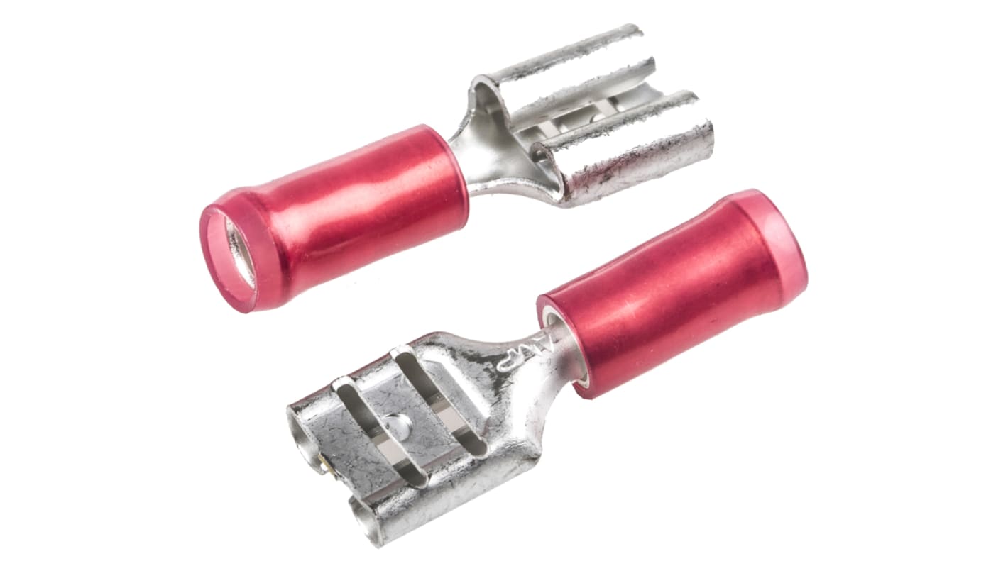 425992 TE Connectivity PIDG FASTON .250 Red Insulated Female Spade
