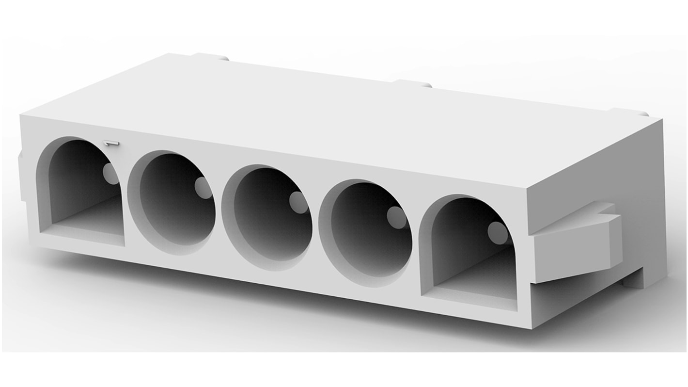 TE Connectivity Universal MATE-N-LOK Series Straight Through Hole PCB Header, 5 Contact(s), 6.35mm Pitch, 1 Row(s),