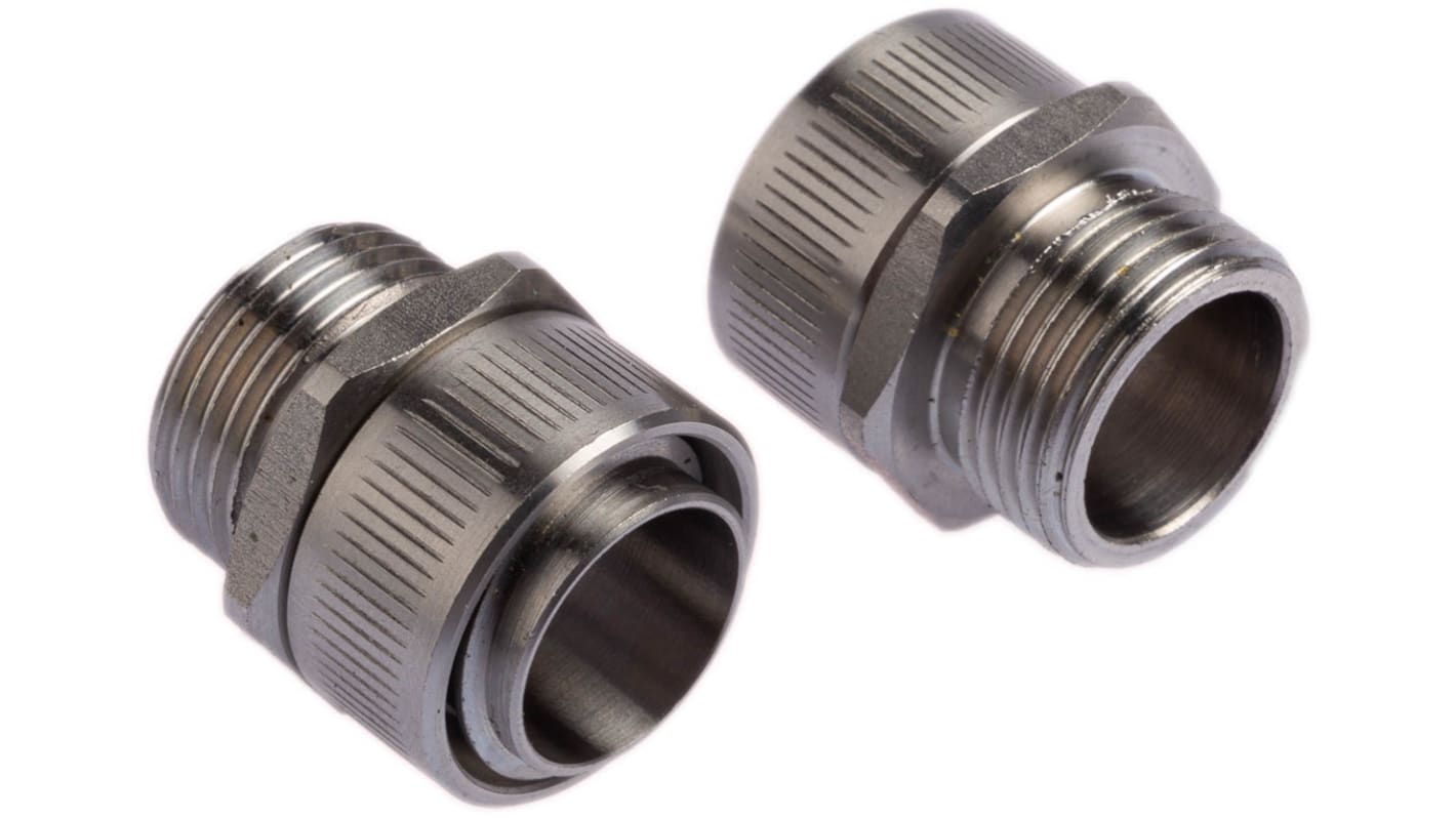 Kopex Straight, Conduit Fitting, 20mm Nominal Size, M20, 316 Stainless Steel, Metallic