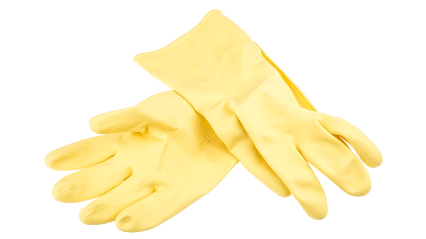 Marigold Yellow Latex Chemical Resistant Work Gloves, Size 10.5, XL