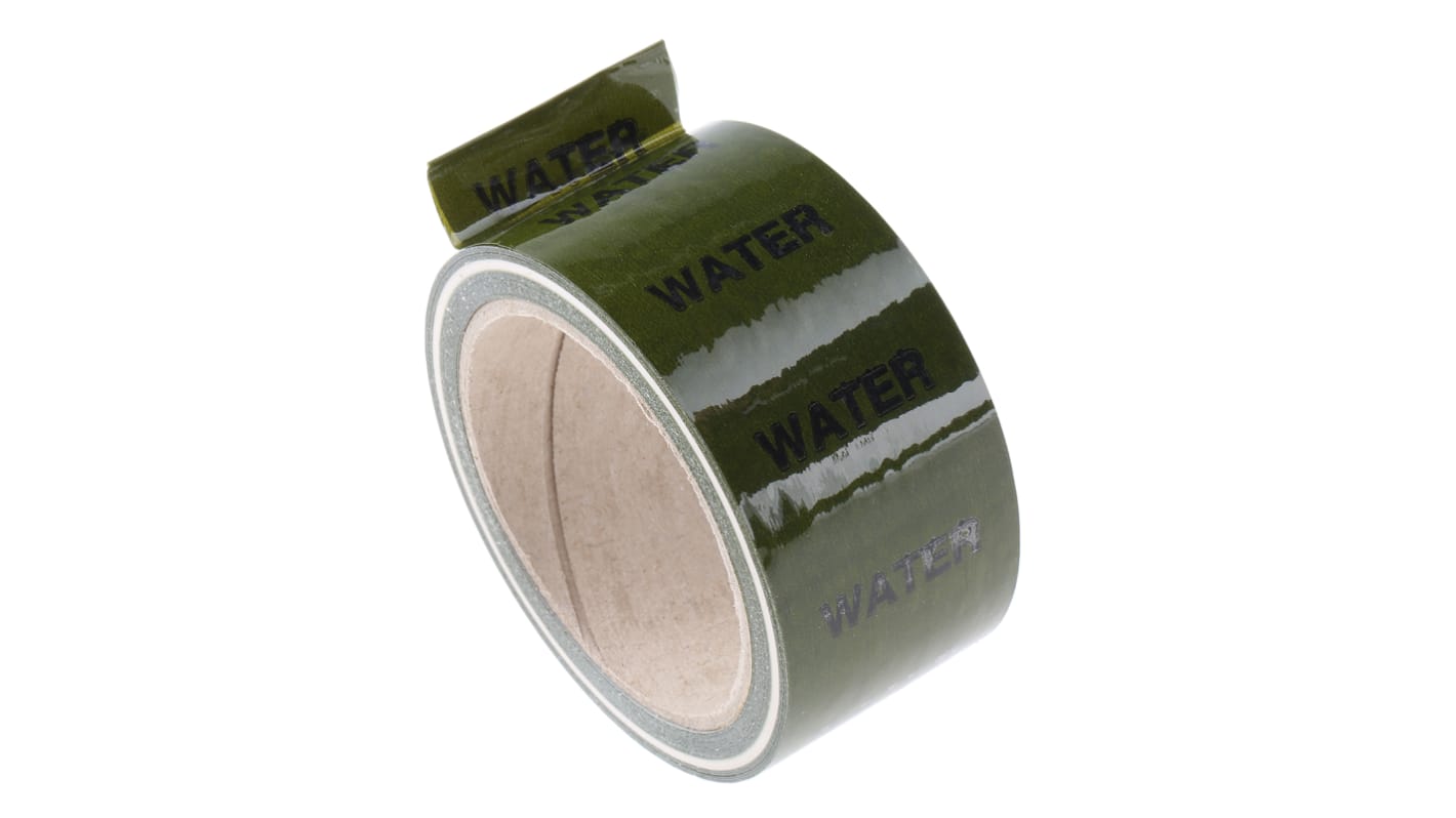 RS PRO Green PP, Vinyl Pipe Marking Tape, text Water, Dim. W 50mm x L
