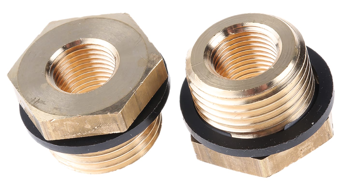 Legris Brass Pipe Fitting, Straight Threaded Reducer, Male G 3/8in to Female G 1/8in