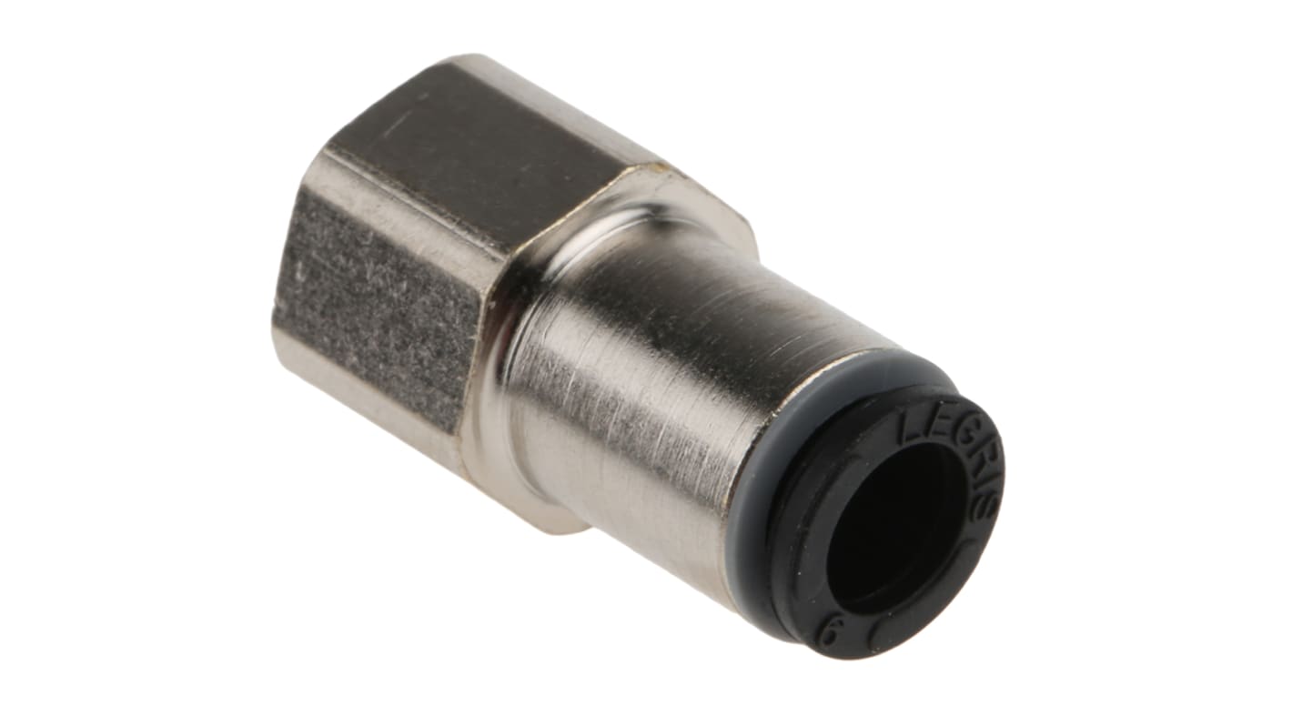 Adaptateur droit fileté Legris LF3000 vers Enfichable 6 mm G 1/8 Femelle