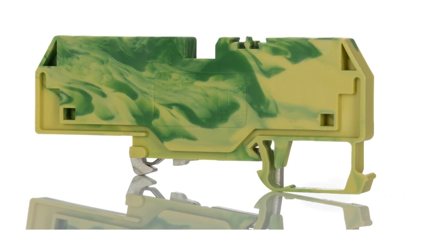 Wago 282 Schutzleiterklemme Einfach Grün/Gelb, 6mm², mit Käfigklemme