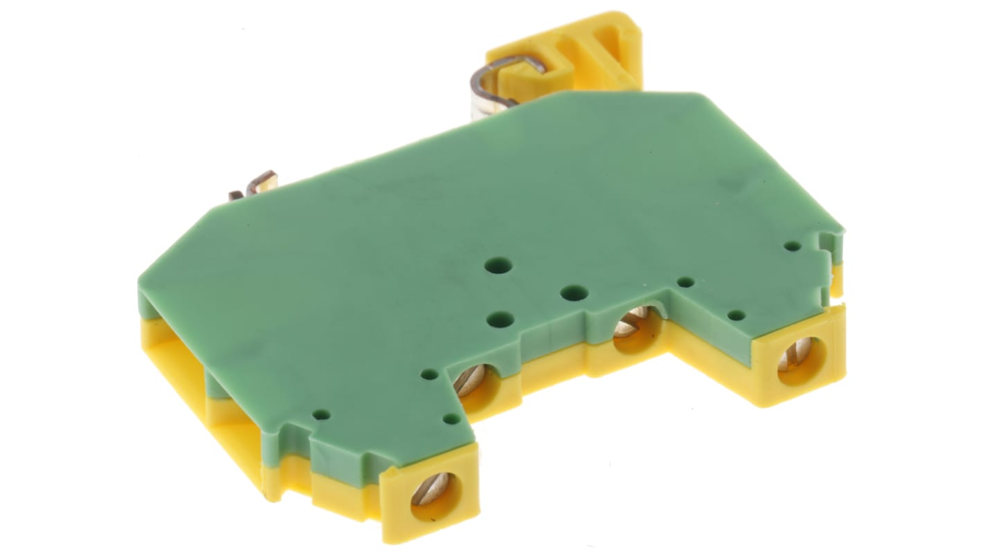 Phoenix Contact 4-Way MT1.5-QUATTRO-PE Earth Terminal Block, 26 → 16 AWG Wire, Screw Down, Polyamide Housing