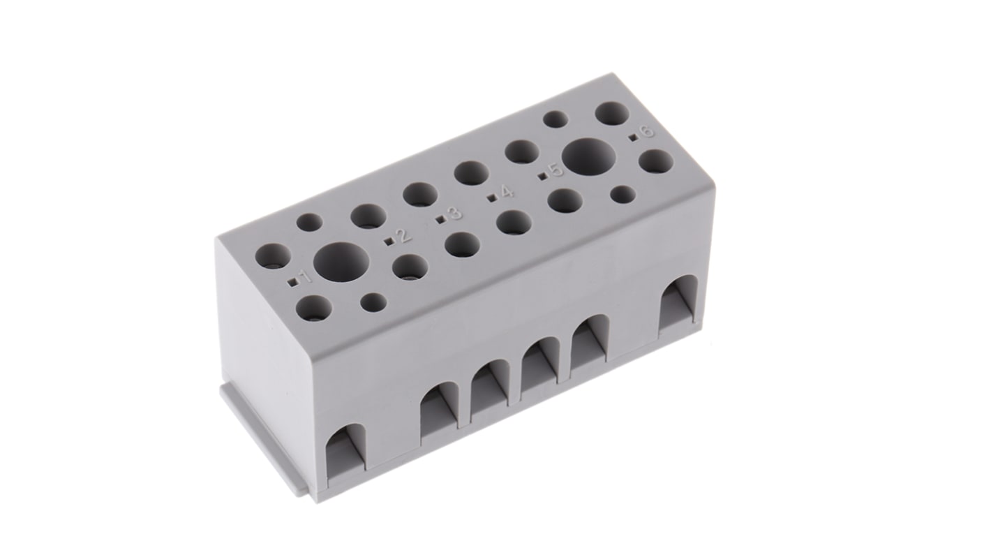 Phoenix Contact UK Series G 5/ 6 Non-Fused Terminal Block, 12-Way, 32A, 24 → 12 AWG Wire, Screw Down Termination