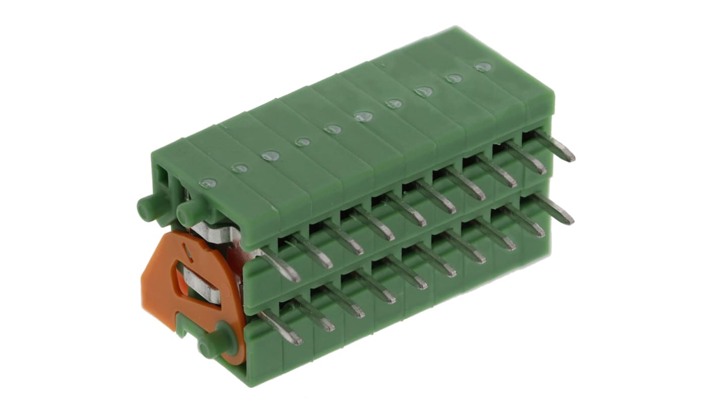 Phoenix Contact FFKDS/H-2.54 Series PCB Terminal Block, 2.54mm Pitch, Through Hole Mount, Solder Termination