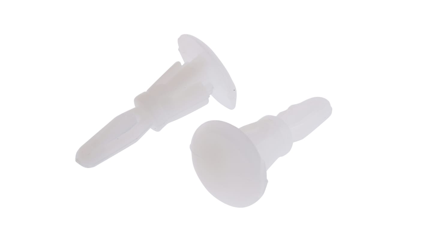 Podpěrný sloupek desky plošných spojů RLCBSR-04-01-BLANC výška 6.4mm Nylon pro 3.18mm otvor v PCB, základna 9.5mm