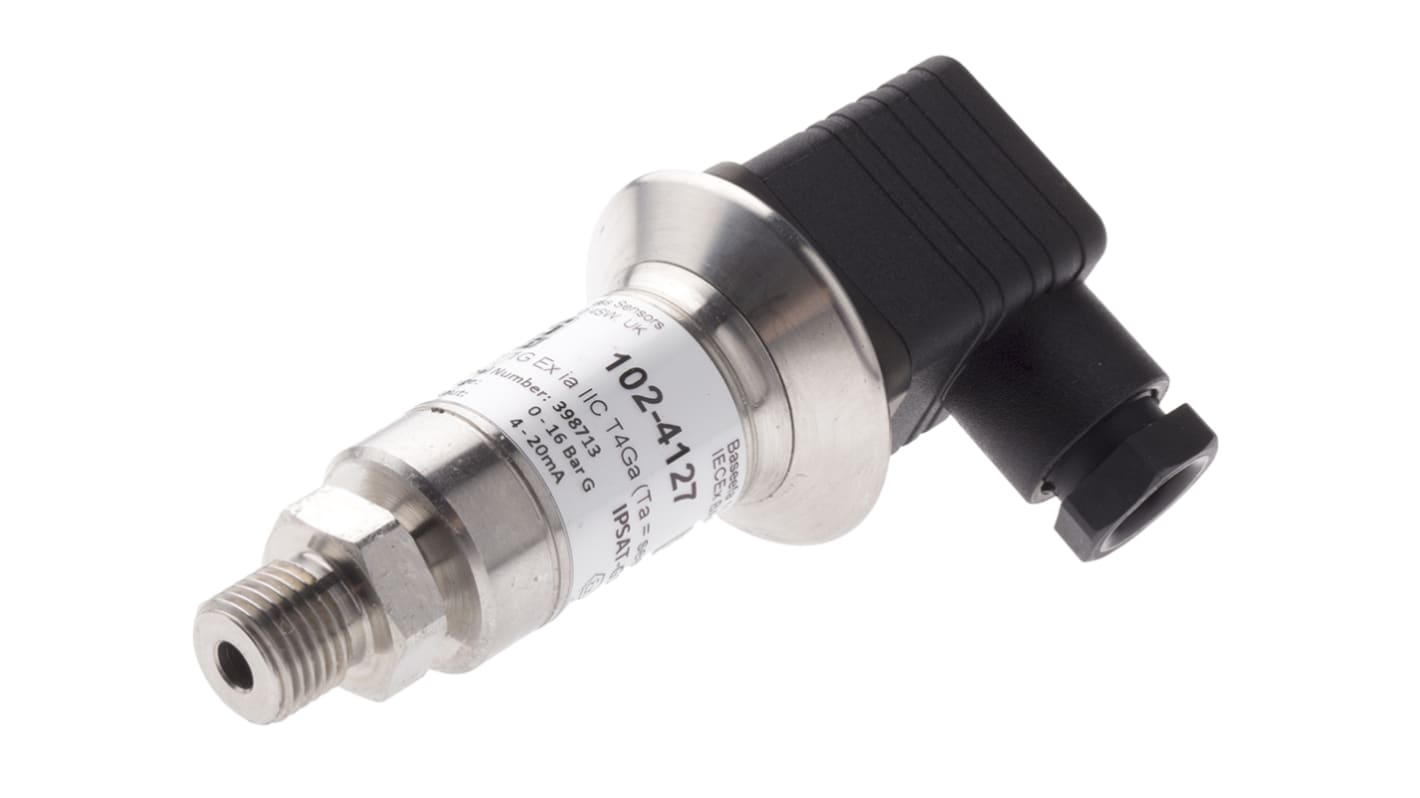 RS PRO Pressure Sensor, 0bar Min, 16bar Max, Analogue Output, Relative Reading