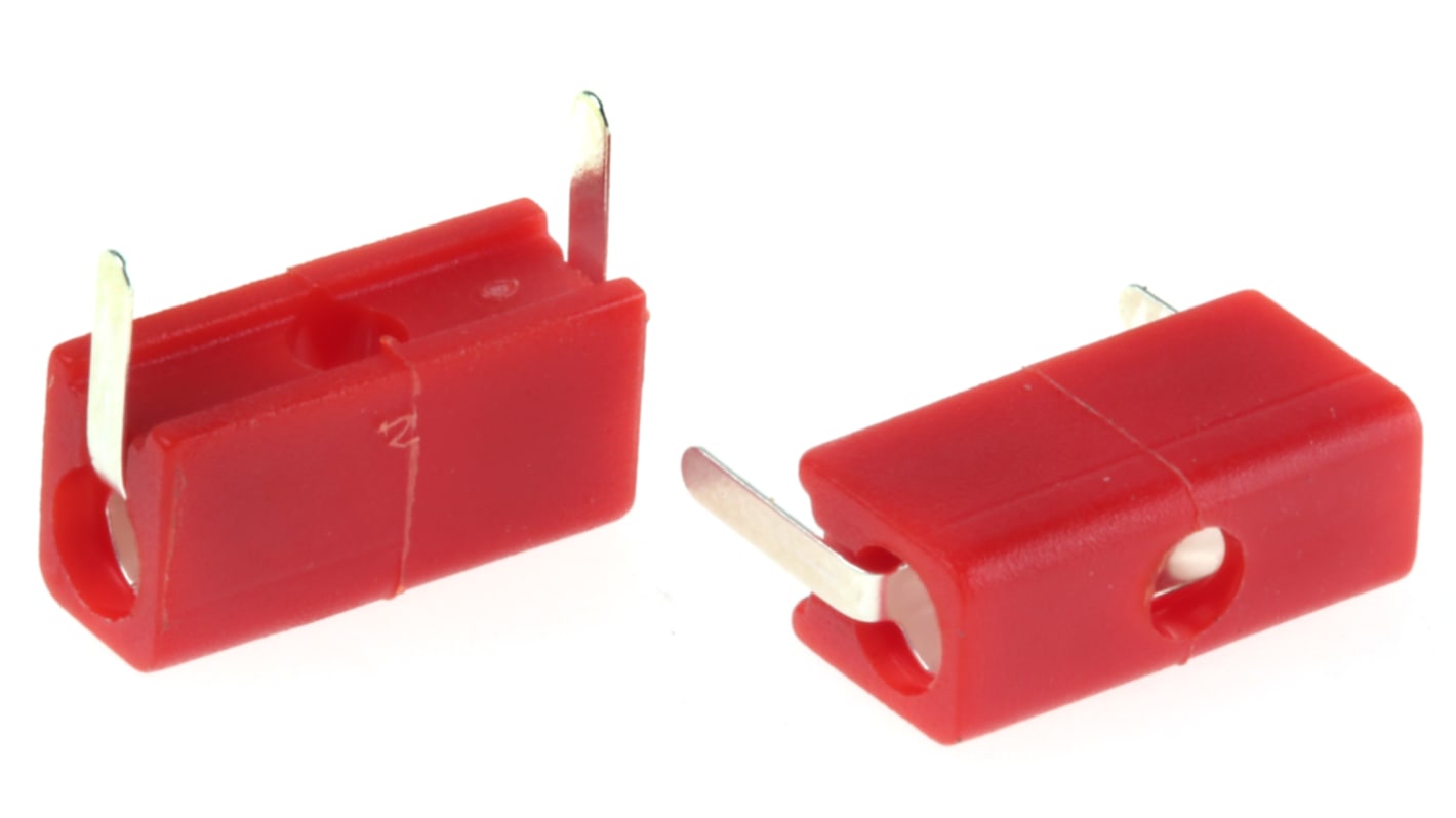 Conector hembra para pruebas Hembra, 5A, Contacto Plata, Rojo