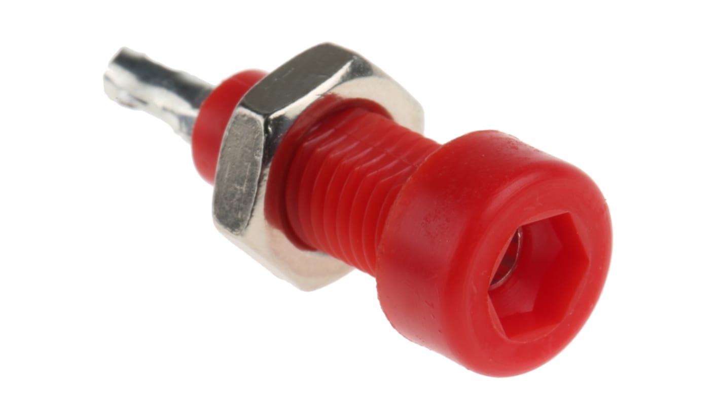 WIMA Red Female Test Socket, 2mm Connector, Solder Termination, 10A, Tin Plating
