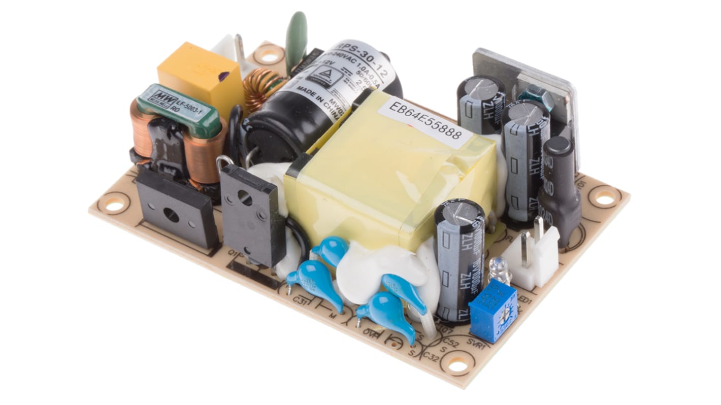 MEAN WELL Schaltnetzteil, 12V dc / 2.5A 30W 80 → 264V ac Offene Bauform, Medizin-Zulassung, PCB-Montage