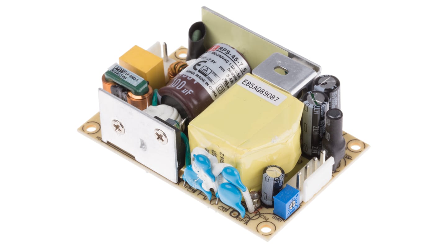 MEAN WELL Schaltnetzteil, 7.5V dc / 5.4A 40.5W 80 → 264V ac Offene Bauform, Medizin-Zulassung, PCB-Montage