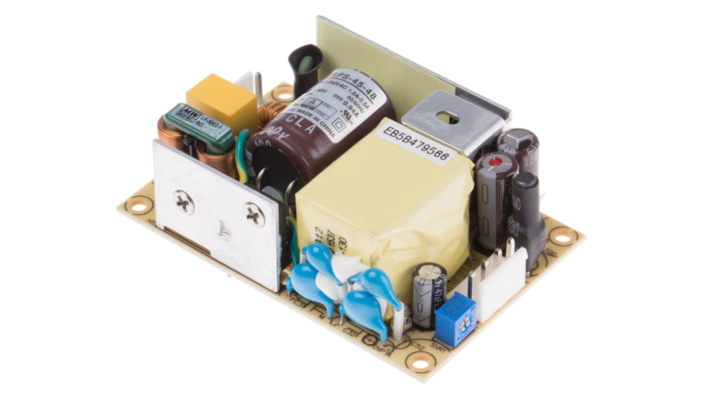 Alimentatore switching MEAN WELL RPS-45-48, 45W, ingresso 80 → 264V ca, uscita 48V cc, 940mA