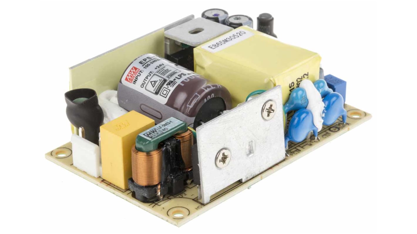 MEAN WELL Switching Power Supply, EPS-45S-24, 24V dc, 1.9A, 45.6W, 1 Output, 127 → 370 V dc, 90 → 264 V