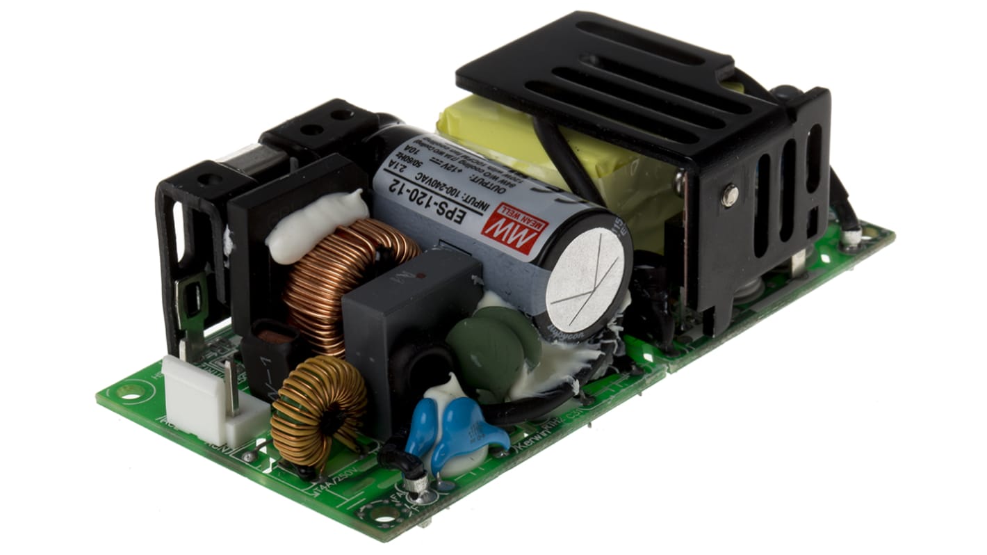 MEAN WELL Switching Power Supply, EPS12012, 12V dc, 10A, 84W, 1