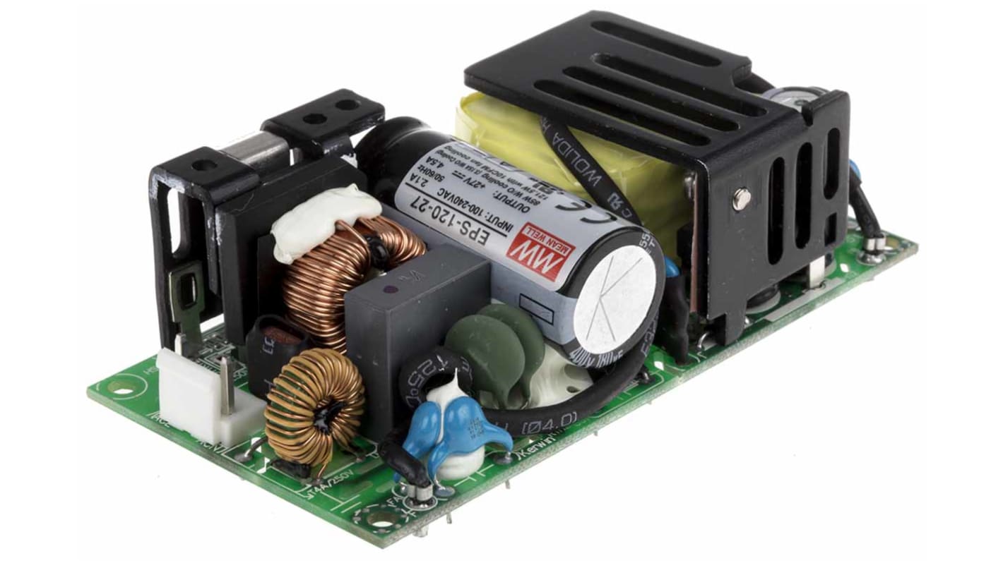 MEAN WELL Switching Power Supply, EPS-120-27, 27V dc, 4.5A, 85W, 1 Output, 113 → 370 V dc, 80 → 264 V ac