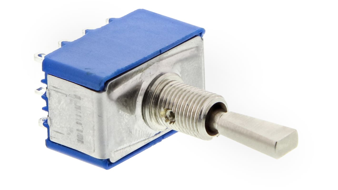 APEM Toggle Switch, Panel Mount, On-Off-On, 4PDT, Solder Terminal