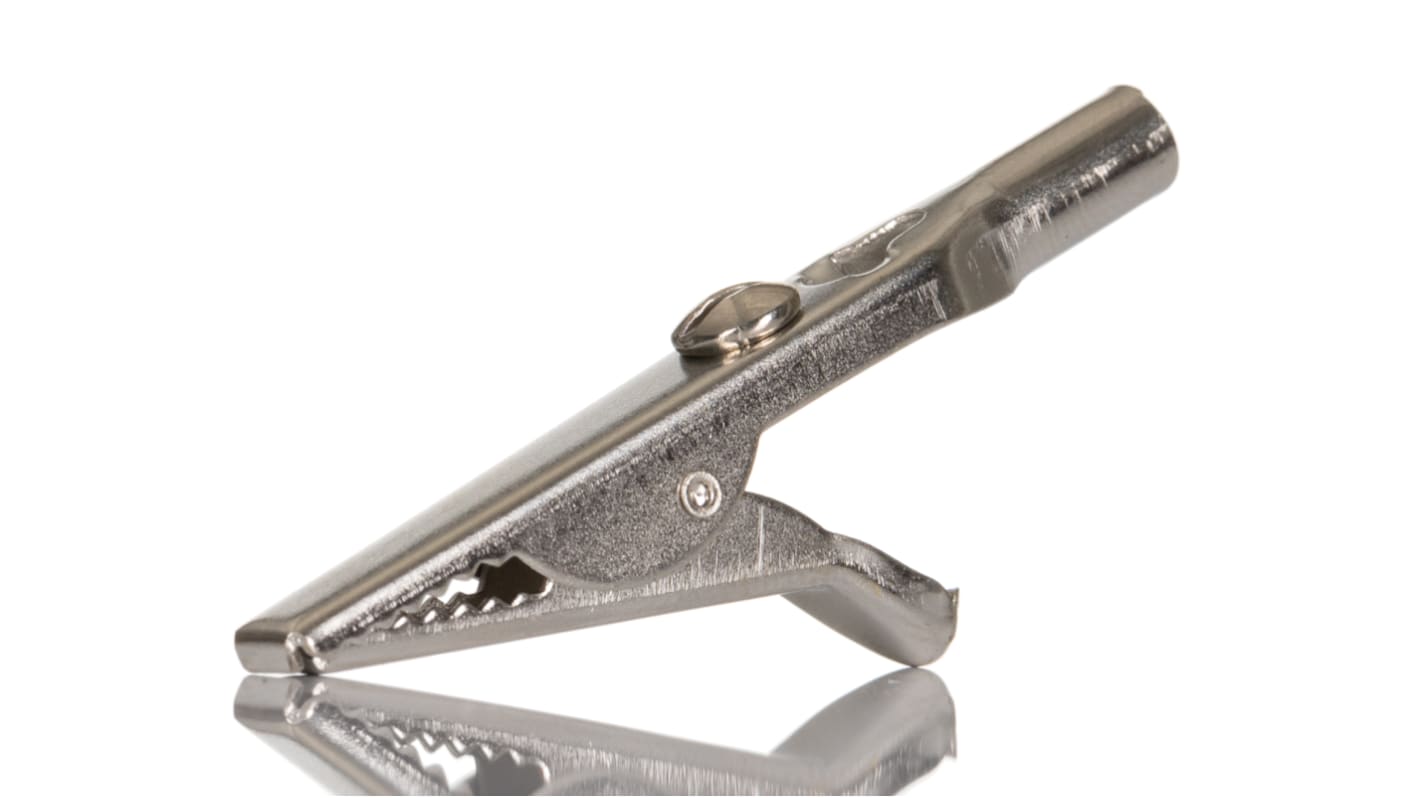 RS PRO Crocodile Clip, Nickel-Plated Steel Contact, 5A