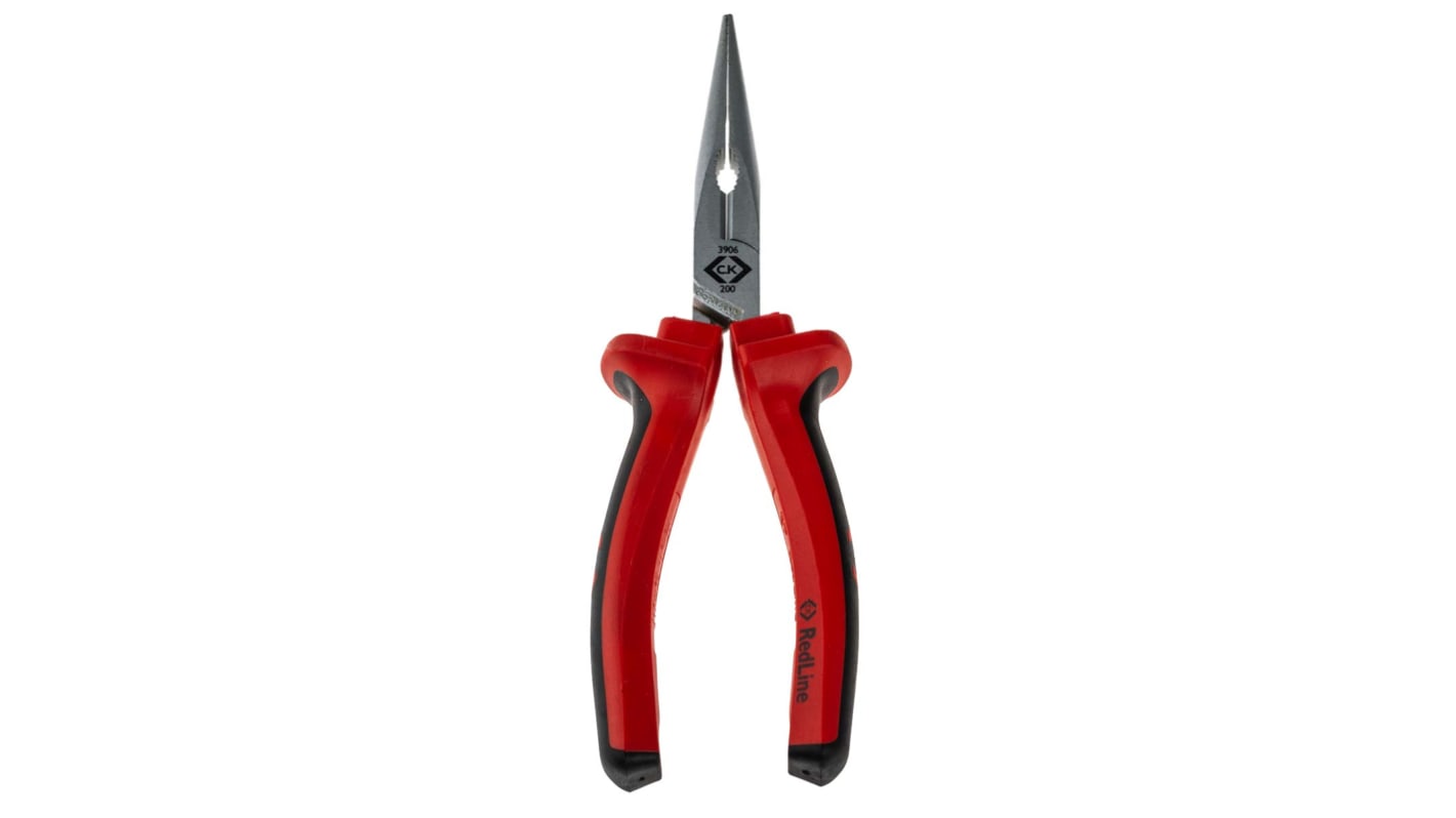 CK Long Nose Pliers, 200 mm Overall, Straight Tip, 75mm Jaw