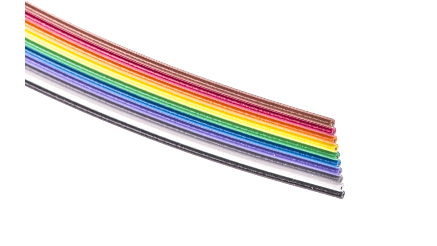 3M 3302 Series Flat Ribbon Cable, 10-Way, 1.27mm Pitch, 30.48m Length