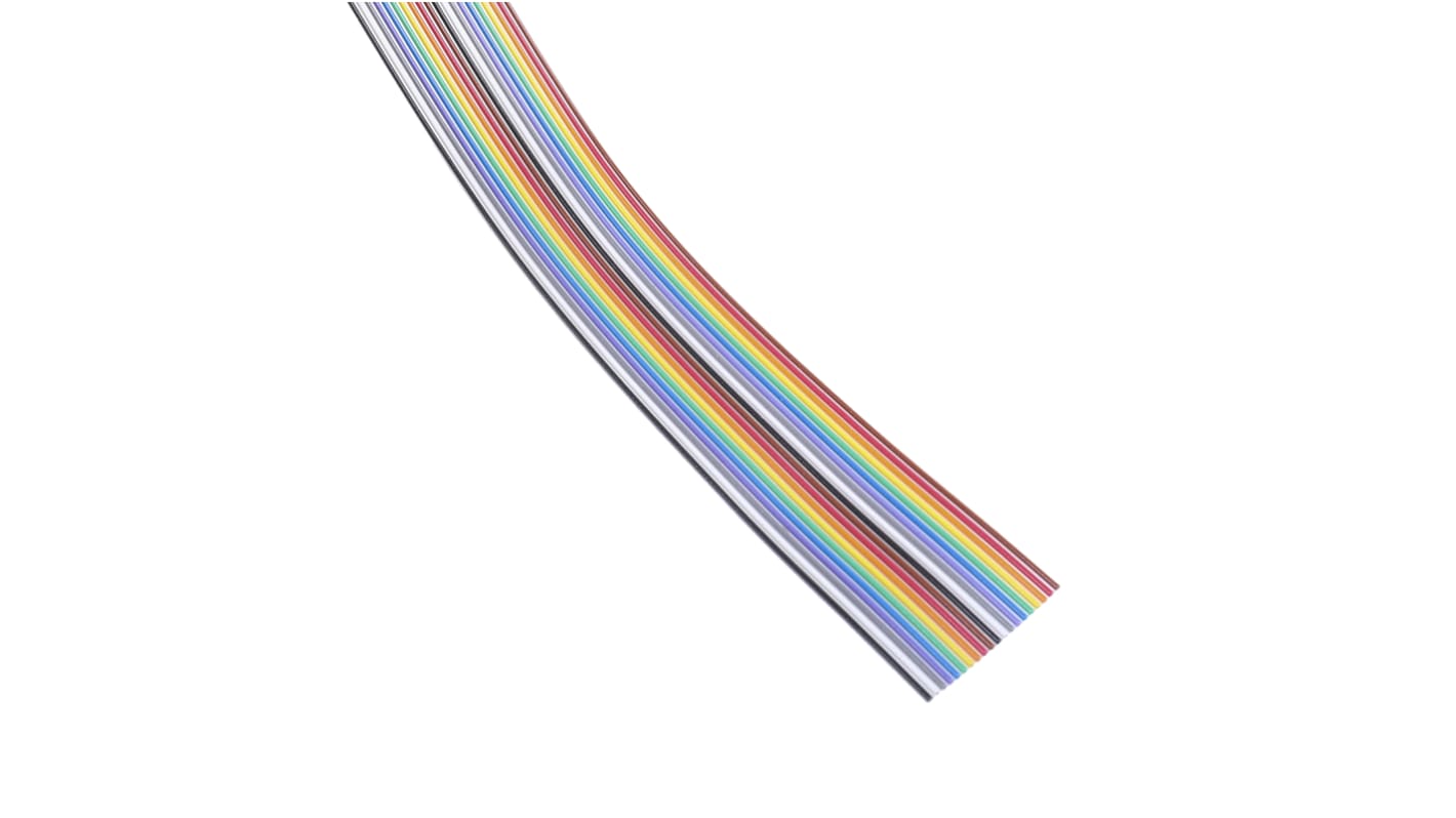 3M 3302 Series Flat Ribbon Cable, 20-Way, 1.27mm Pitch, 30m Length