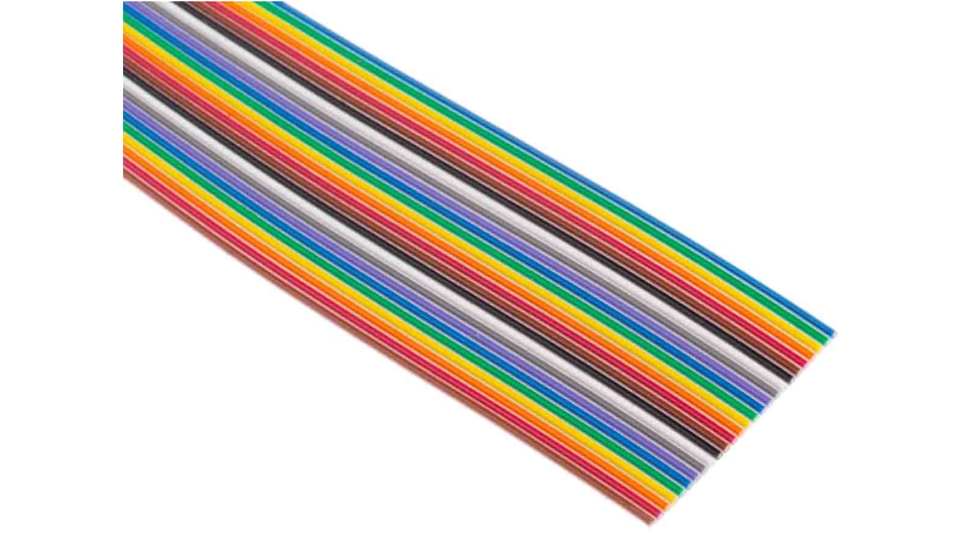 3M 3302 Series Flat Ribbon Cable, 26-Way, 1.27mm Pitch, 30m Length