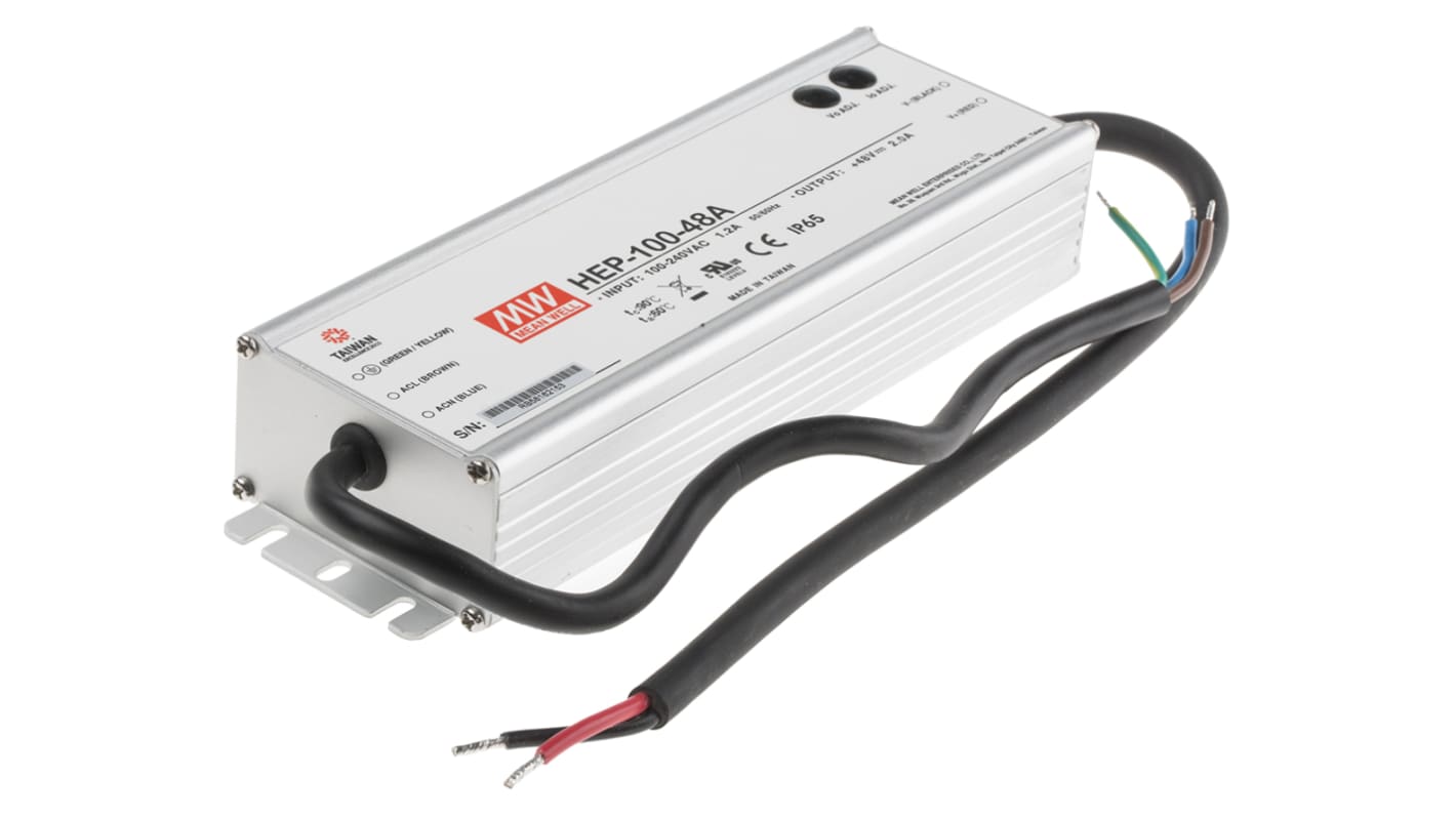 Alimentatore switching MEAN WELL HEP-100-48A, 96W, ingresso 127 → 431 V dc, 90 → 305 V ac, uscita 48V cc,