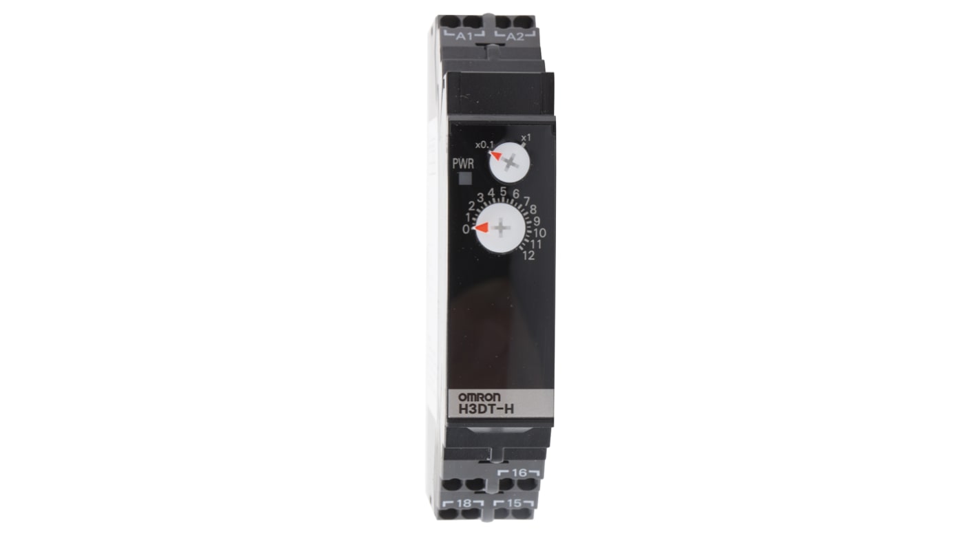 Omron H3DT Series DIN Rail Mount Timer Relay, 100 → 120V ac, 2-Contact, 1 → 120s, 1-Function, SPDT