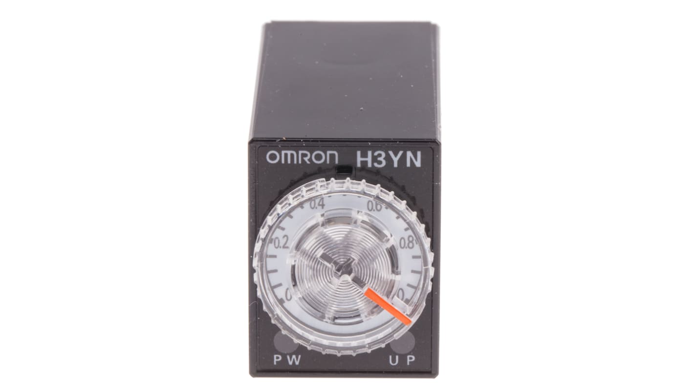 Temporizador multifunción Omron H3YN, 24V dc, 3A, 4 contactos, 4NA/4NC, tempo. 0.1 s → 10min