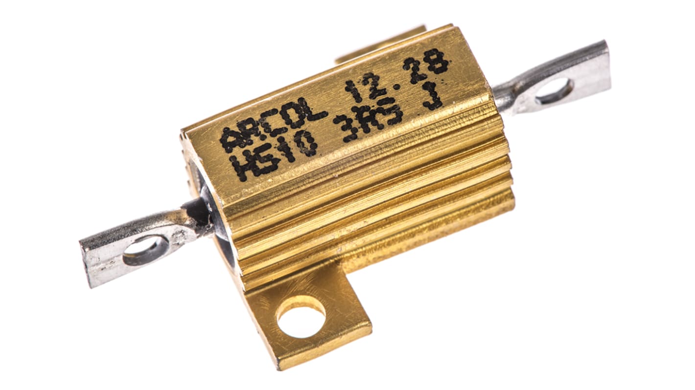 Arcol HS10 Wickel Lastwiderstand 3.9Ω ±5% / 10W, Alu Gehäuse Axialanschluss, -55°C → +200°C