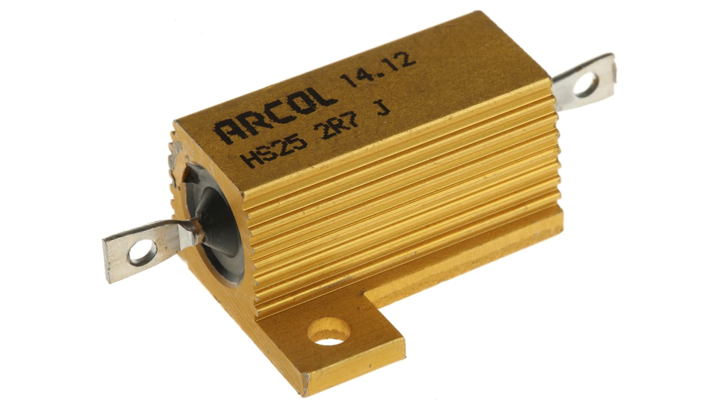 Arcol, 2.7Ω 25W Wire Wound Chassis Mount Resistor HS25 2R7 J ±5%