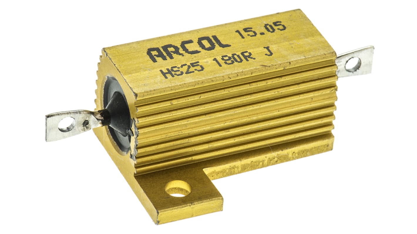 Arcol シャーシ取り付け抵抗器,25W,180Ω,±5%