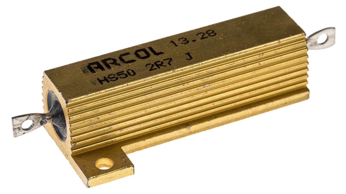 Arcol, 2.7Ω 50W Wire Wound Chassis Mount Resistor HS50 2R7 J ±5%