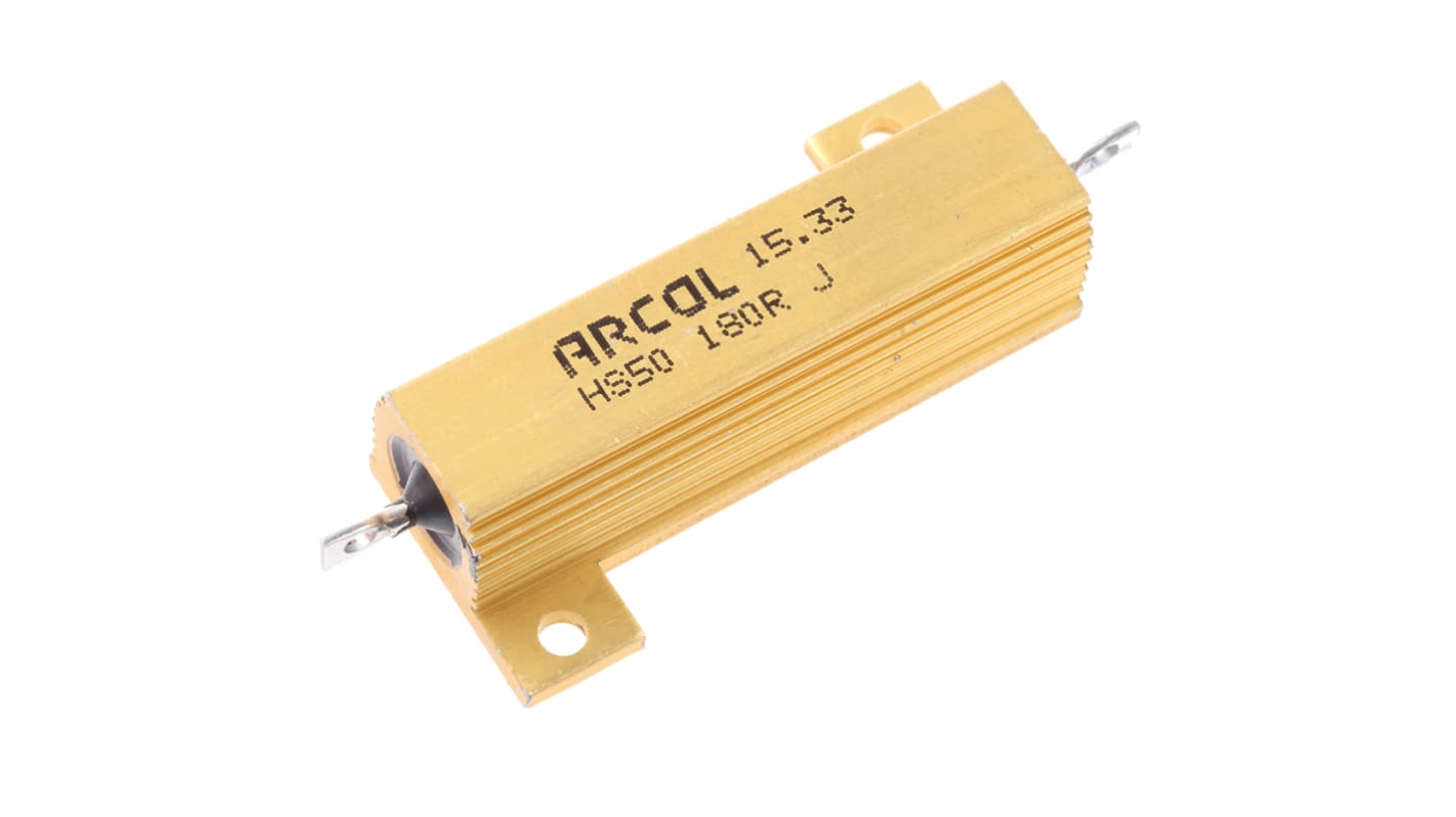 Arcol, 180Ω 50W Wire Wound Chassis Mount Resistor HS50 180R J ±5 RS