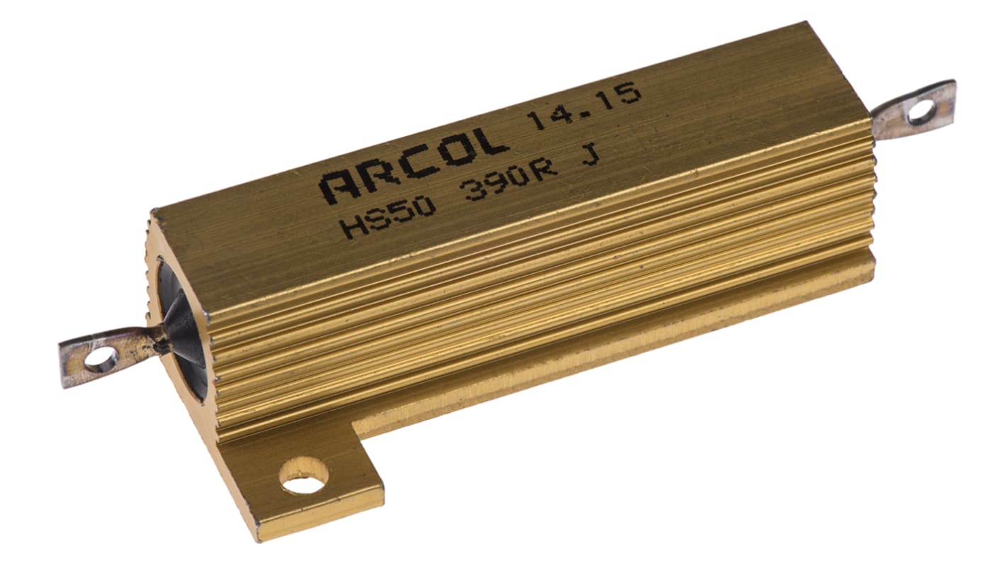 Arcol シャーシ取り付け抵抗器,50W,390Ω,±5%